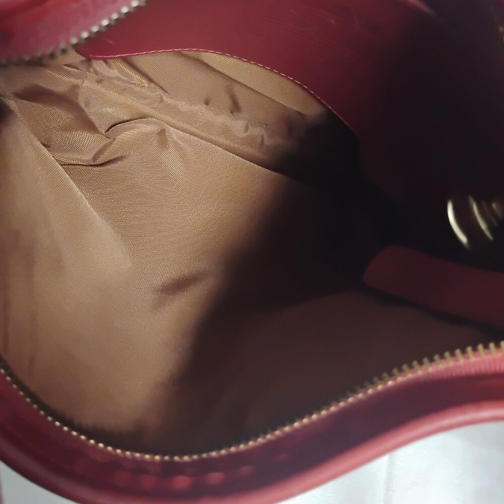 ❤️Vintage COACH  9204 Red Leather Crossbody Bag Purse +FOB & Dustbag - Picture 9 of 11